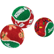 Kerst Kong holiday squeakair ball medium 6 stuks